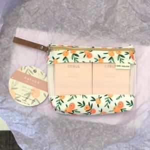 NWT - Citrus Print Cosmetic Pouch & Soap (2 bars soup)